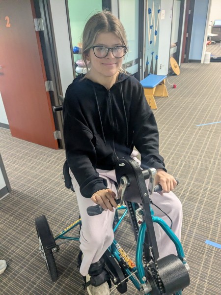 Ashley on her adaptive bike