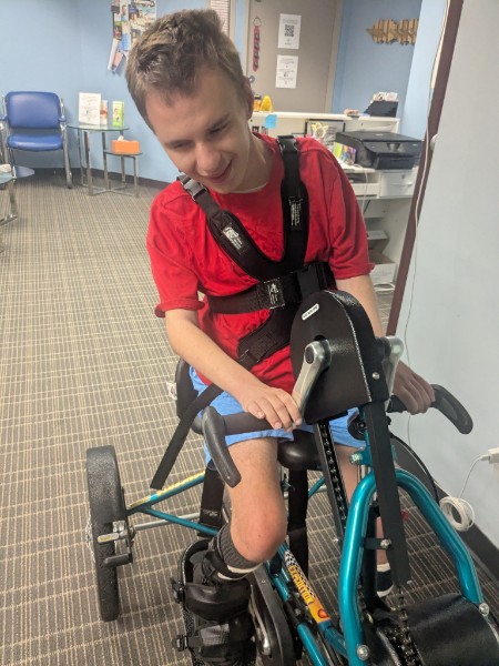 Donnie on his adaptive bike